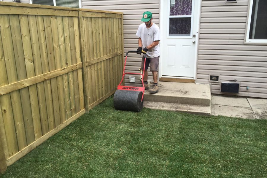 Fresh Sod with a new Wood Fence